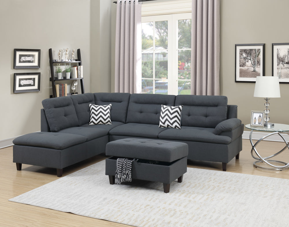 Vector F6590 3-Piece Sectional Set W/ Ottoman