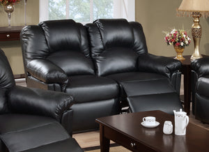 RECLINER LOVESEAT/BONDED LEATHER-BLACK
