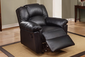 ROCKER/RECLINER- BONDED LEATHER/BLACK