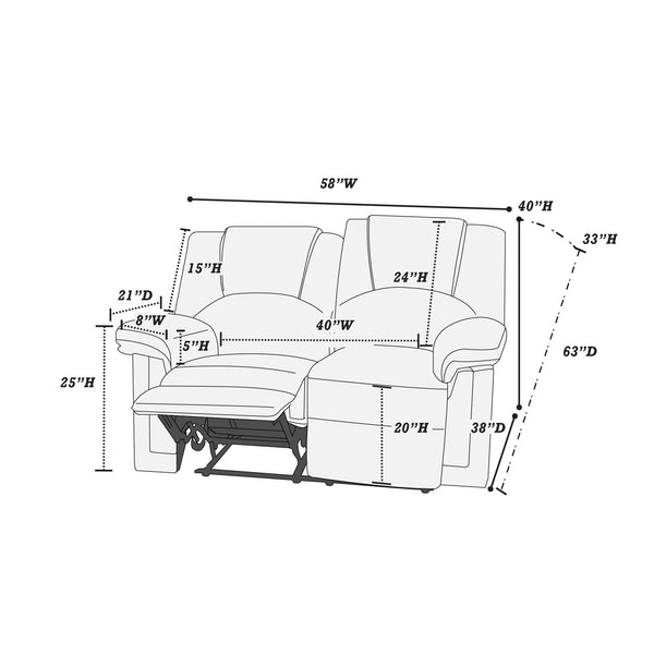  F6674 Motion Loveseat