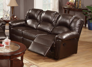 RECLINER SOFA/BONDED LEATHER-ESPRESSO
