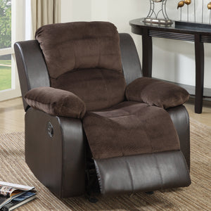 ROCKER RECLINER/PU+CHOCO SUEDE