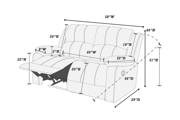  F6711 Motion Loveseat