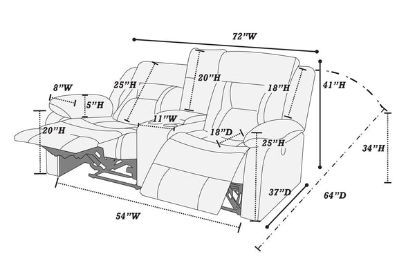  F6794 Motion Loveseat