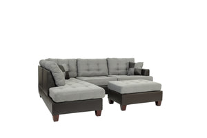 Catalyst F6858 3pc Reversible Sectional Sofa Set W/ Ottoman