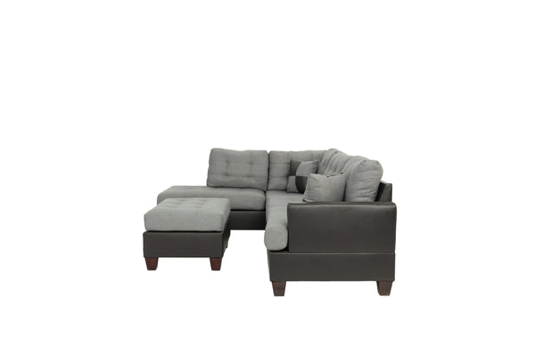 Catalyst F6858 3pc Reversible Sectional Sofa Set W/ Ottoman