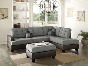 3-PCS SECTIONAL SET W/2 ACCENT PILLOWS