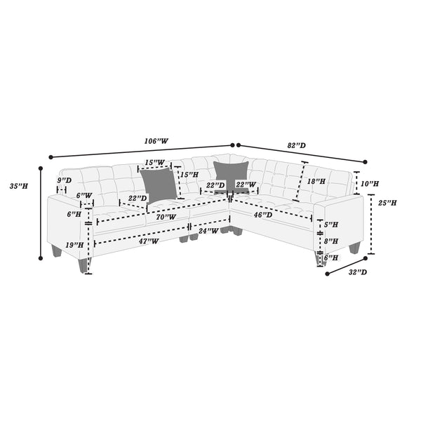  F6938 4 -Piece Upholstered Modular Sectional