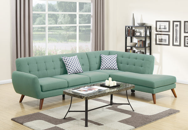 Unit F6955 2-Piece Sectional Set W/ 2 Accent Pillows