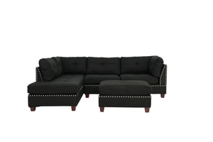 Level F6974 3pc Reversible Sectional Sofa Set W/ Ottoman