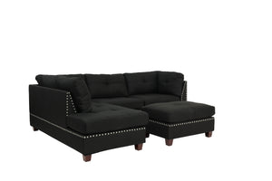 Level F6974 3pc Reversible Sectional Sofa Set W/ Ottoman
