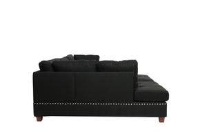 Level F6974 3pc Reversible Sectional Sofa Set W/ Ottoman