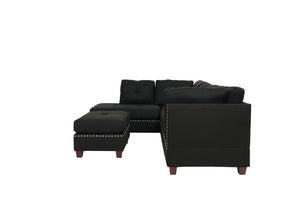 Level F6974 3pc Reversible Sectional Sofa Set W/ Ottoman