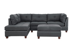 Scope F6975 3pc Reversible Sectional Sofa Set W/ Ottoman