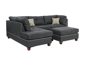 Scope F6975 3pc Reversible Sectional Sofa Set W/ Ottoman