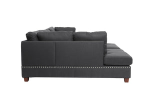 Scope F6975 3pc Reversible Sectional Sofa Set W/ Ottoman