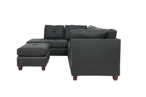 Scope F6975 3pc Reversible Sectional Sofa Set W/ Ottoman
