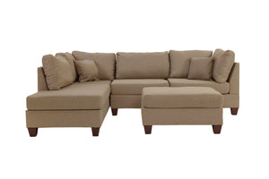 Harbor F7605 3pc Reversible Sectional Sofa Set W/ Ottoman