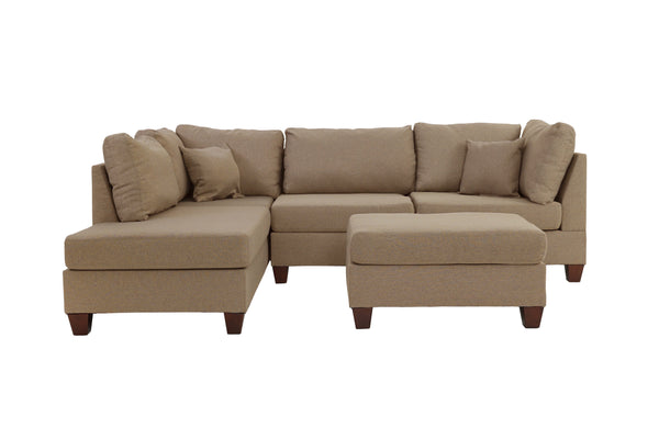 Harbor F7605 3pc Reversible Sectional Sofa Set W/ Ottoman