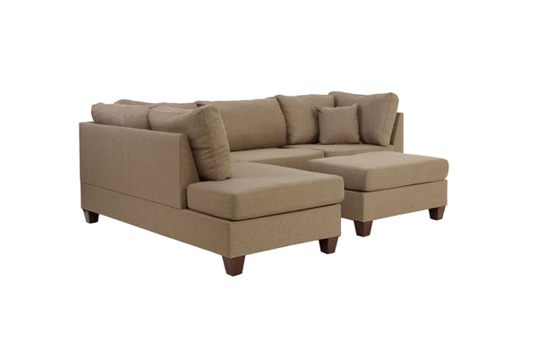 Harbor F7605 3pc Reversible Sectional Sofa Set W/ Ottoman