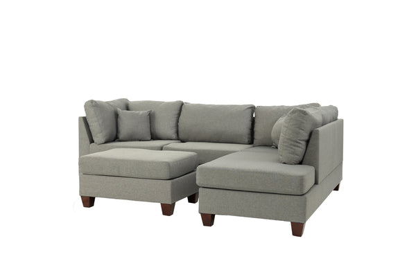 Cove F7606 3pc Reversible Sectional Sofa Set W/ Ottoman