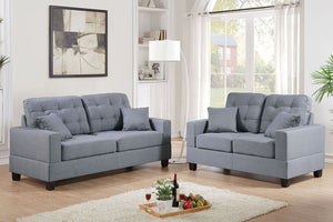 2-PCS SOFA SET/GREY FABRIC