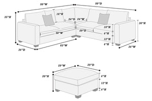 Alliance F8303 4-Piece Sectional Set