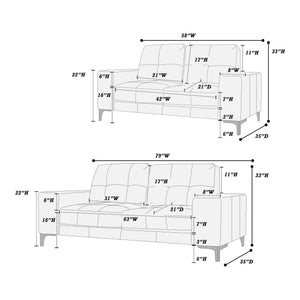 Wind F8418 2-Piece Sofa Set