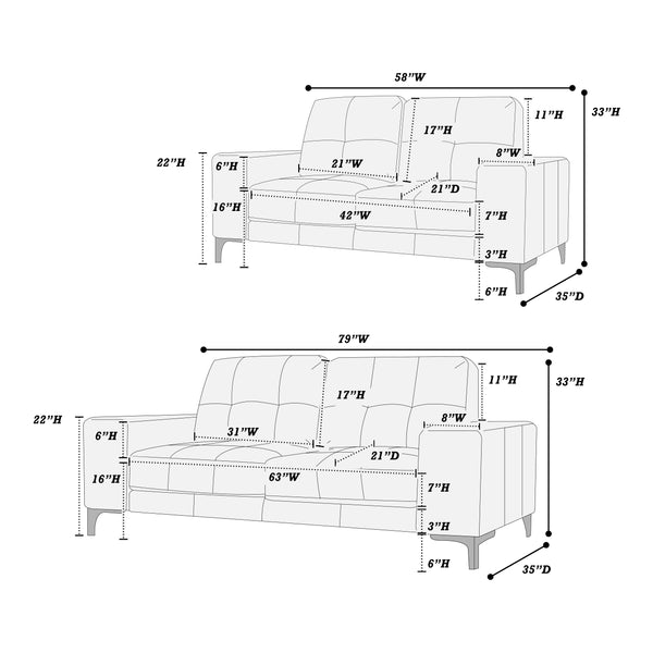 Wind F8418 2-Piece Sofa Set