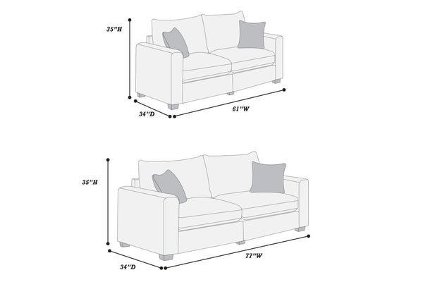 Prime F8428 2-Piece Sofa Set
