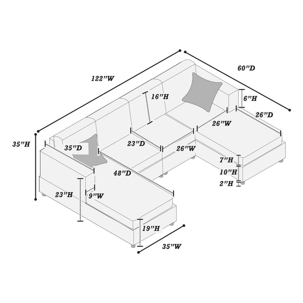 Estate F8449 3-Piece Sectional Sofa Set