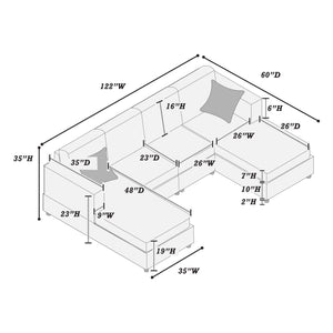 Manor F8450 3-Piece Sectional Sofa Set