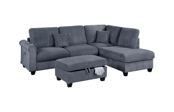 Plaza F8453 3-Piece Sectional Set