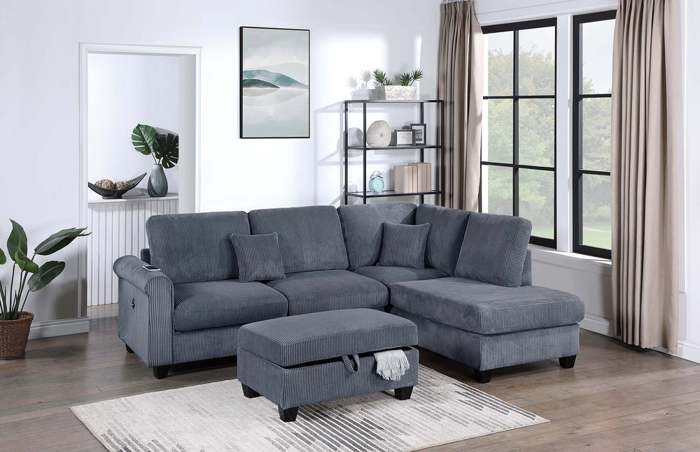 Plaza F8453 3-Piece Sectional Set