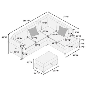 Aurora F8454 3-Piece Sectional Set