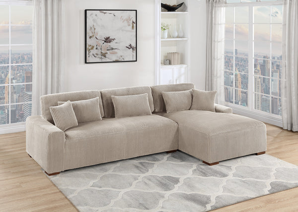 2-PC SECTIONAL SET (X-LARGE SIZE) W/ 5 ACCENT PILLOWS