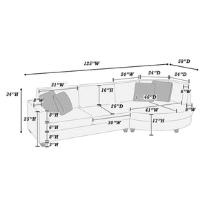 Zephyr F8457 2-Piece Sectional Set XL