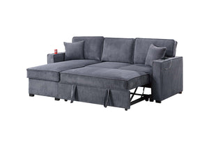 COVERTIBLE SECTIONAL W/ USB PORTS  & 2 ACCENT PILLOWS
