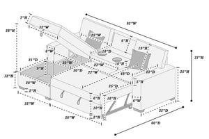  F8551 2-Piece Convertible Sectional