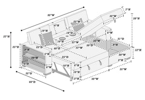  F8554 2-Piece Convertible Sectional