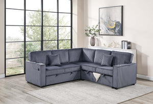 3-PC CONVERTIBLE SECTIONAL W/ 2 ACCENT PILLOWS 