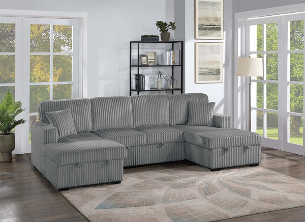 3-PC CONVERTIBLE SECTIONAL W/ 2 ACCENT PILLOWS