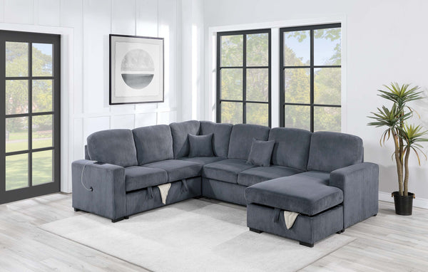 4-PC CONVERTIBLE SECTIONAL W/ 2 ACCENT PILLOWS 