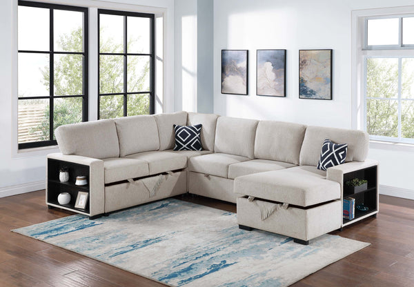 4-PC CONVERTIBLE SECTIONAL W/ 2 ACCENT PILLOWS