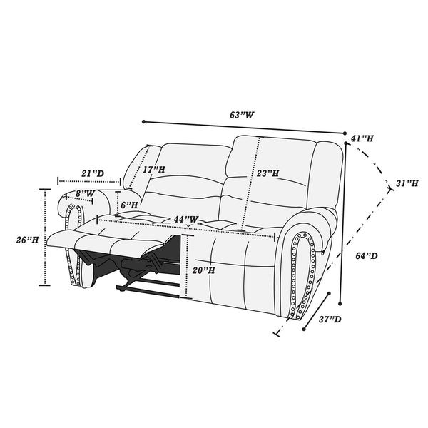  F86268 Power Reclining Loveseat