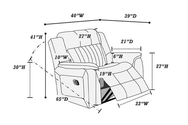  F86371 Power Recliner Single