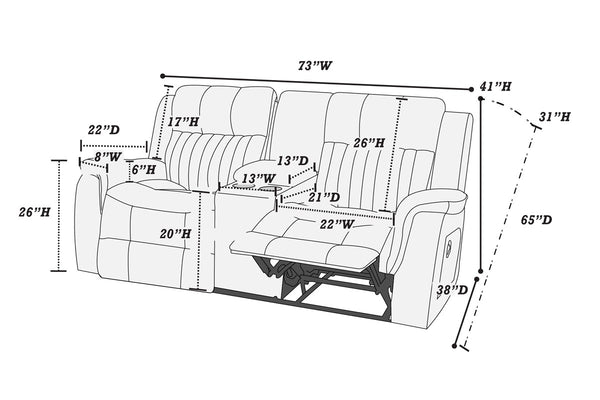  F86372 Power Reclining Loveseat