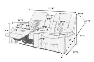  F86405 Power Reclining Loveseat