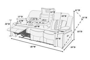  F86406 Power Reclining Sofa