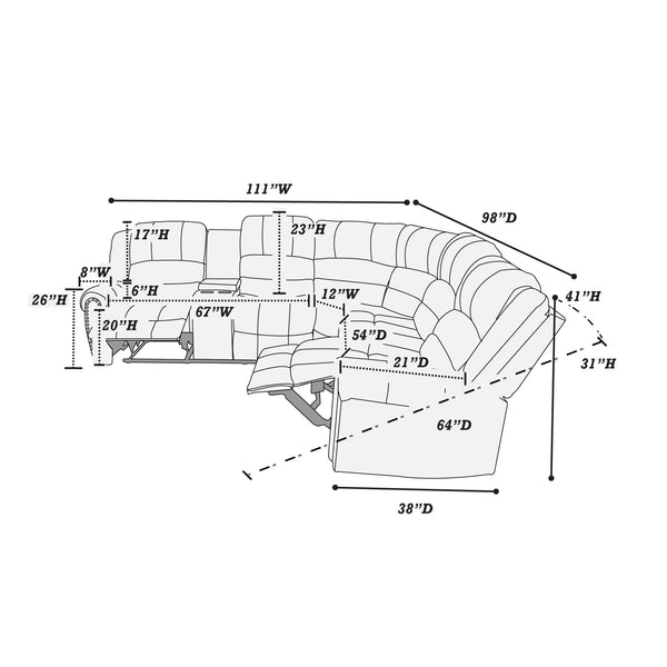  F86612 Power Reclining Sectional